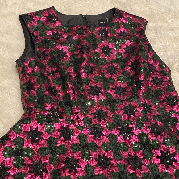 ASOS Star Sequin Tulip Dress - Size 10 - Picture 4 of 8